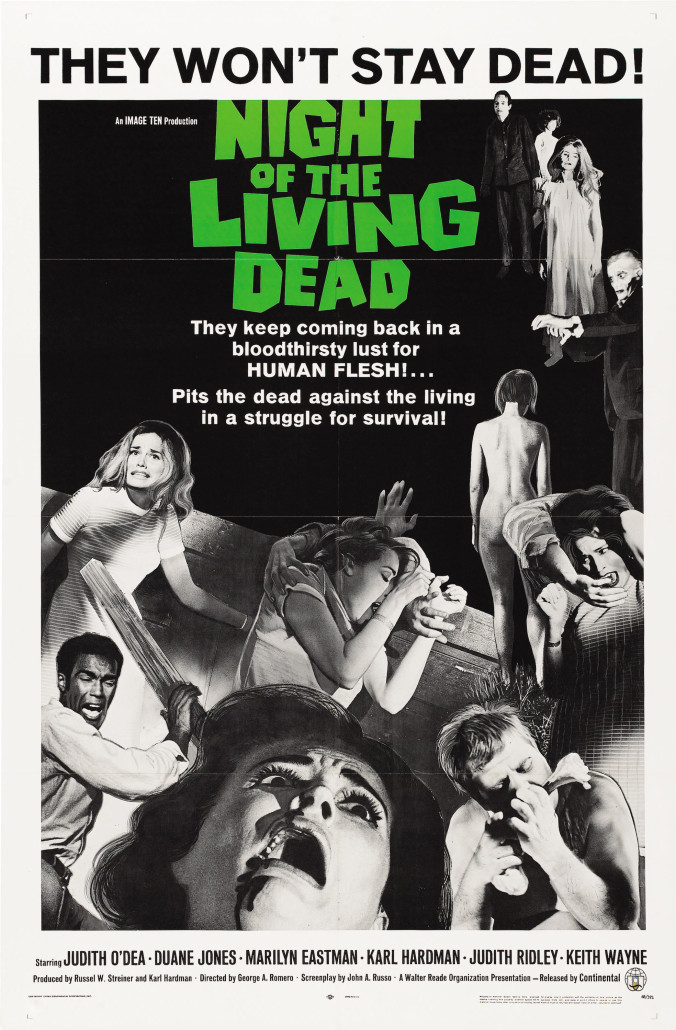 Modern fascination with zombies began when George Romero shocked 1960s moviegoers with 'The Night of the Living Dead,' advertised by this graphic poster for hardcore horror fans. Heritage Auctions image
