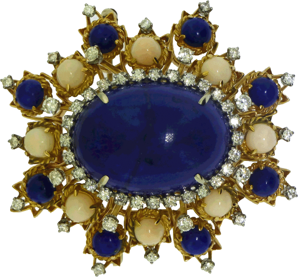 Platinum, sapphire and diamond brooch . Estimate: $8,750-$9,500. Charleston Estate Auction image 