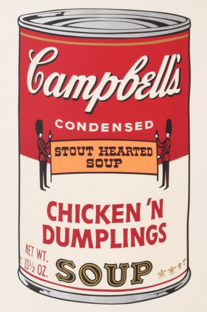 Andy Warhol (American, 1928-1987), silkscreen titled ‘Campbell’s Soup II: Chicken ’N Dumplings Soup,’ est. $25,000-$35,000