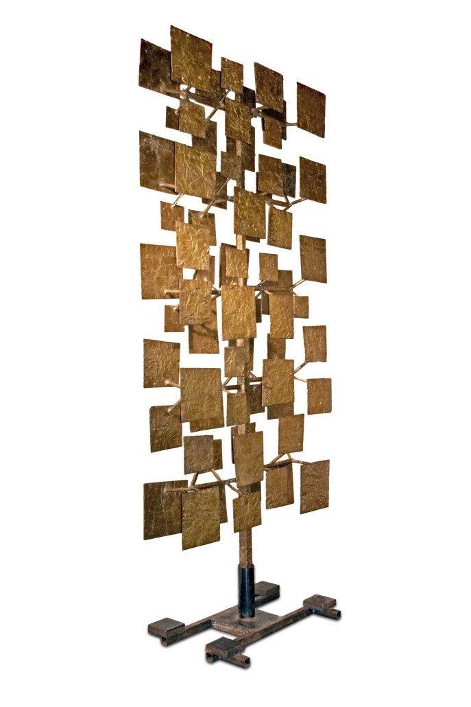 Harry Bertoia (American, 1915-1978), monumental 134.5 inches high, double-sided sculpture, melt-coated brass over steel, one of 10 commissioned by First National Bank of Miami (Fla.), est. $100,000-$120,000