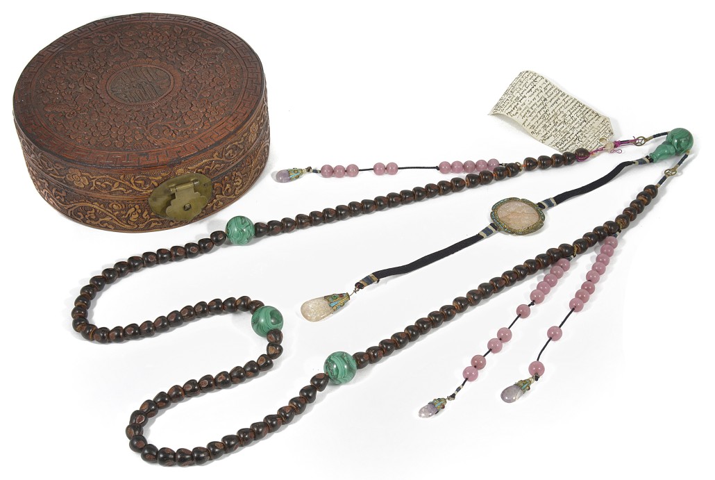 Chinese governor's bead necklace, 19th century. Estimate: £2,000– 3,000. Matthew Barton Ltd. image