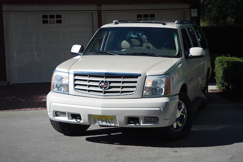 Front view of Tony Soprano's Cadillac Escalade, parked in front of the Soprano family's fictional home in Wayne, N.J. Photo provided by RR Auction. All rights reserved by copyright holder.