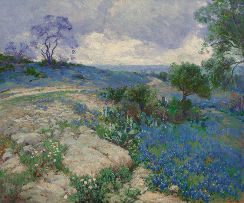 Julian Onderdonk (American, 1882-1922), ‘Texas Landscape with Bluebonnets,’ oil on canvas, 25 x 30 inches (63.5 x 76.2 cm). Estimate: $150,000-$250,000 Heritage Auctions image 