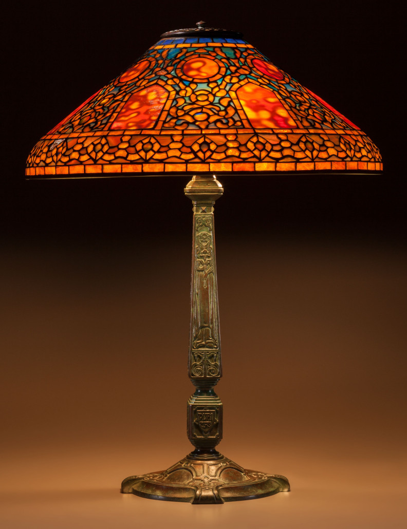 Rare Tiffany Studios ‘Russian’ table lamp, circa 1907, 26 5/8in high, 201/8 in diameter. Estimate: $100,000-$120,000. Heritage Auctions image 