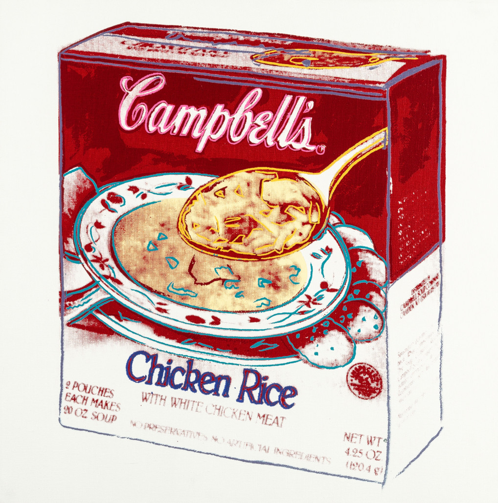 Andy Warhol’s 'Campbell's Soup Box (Chicken Rice),' 1986, sold for $293,000. Heritage Auctions image