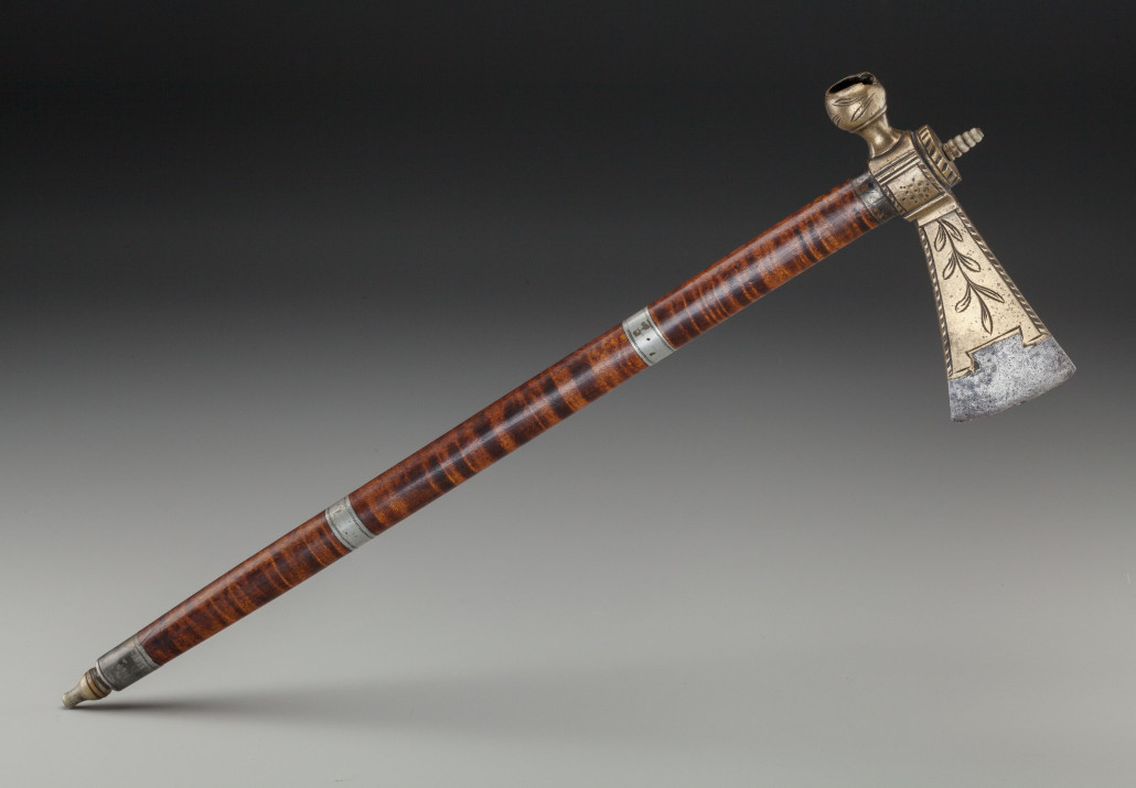 Eastern Woodlands pipe tomahawk, circa 1760, 19 3/4in. Estimate: $8,000-$12,000. Heritage Auctions image