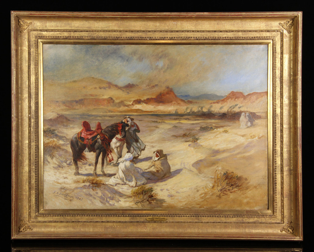 Lot 1011 – Frederick Arthur Bridgman, ‘Desert Travelers,’ oil on canvas. Kaminski Auctions image