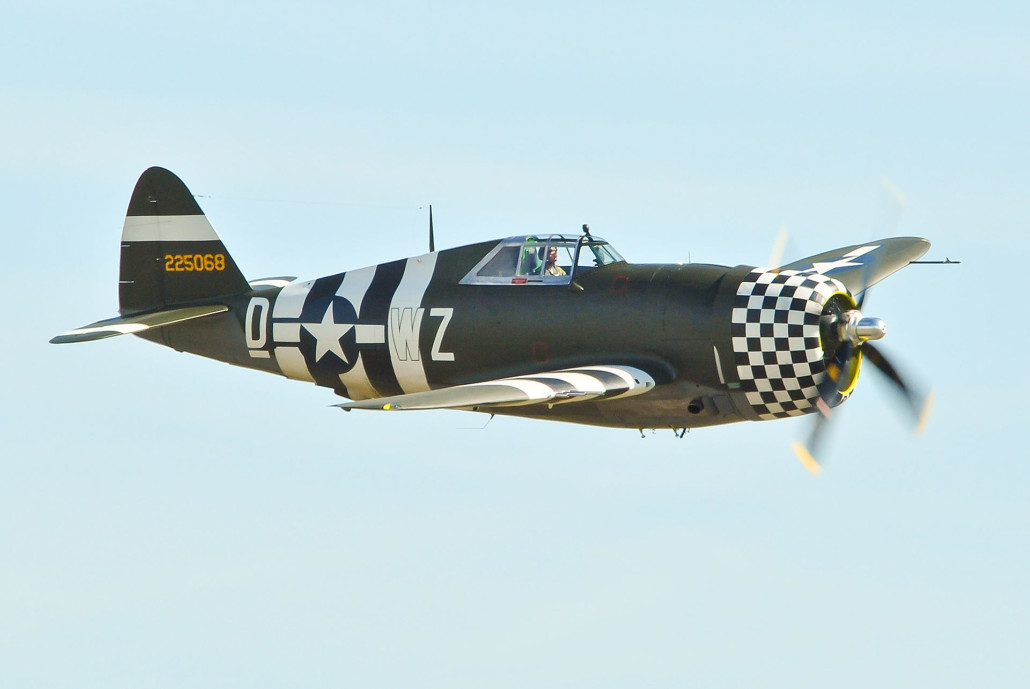 A restored P-47G-10 Thunderbolt at the Duxford Air Show in 2012. Image by John5199. This file is licensed under the Creative Commons Attribution 2.0 Generic license.