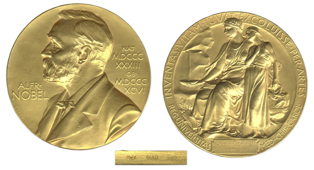 The Nobel Prize awarded to Dr. Alan Lloyd Hodgkin in 1963. Nate D. Sanders Auctions image