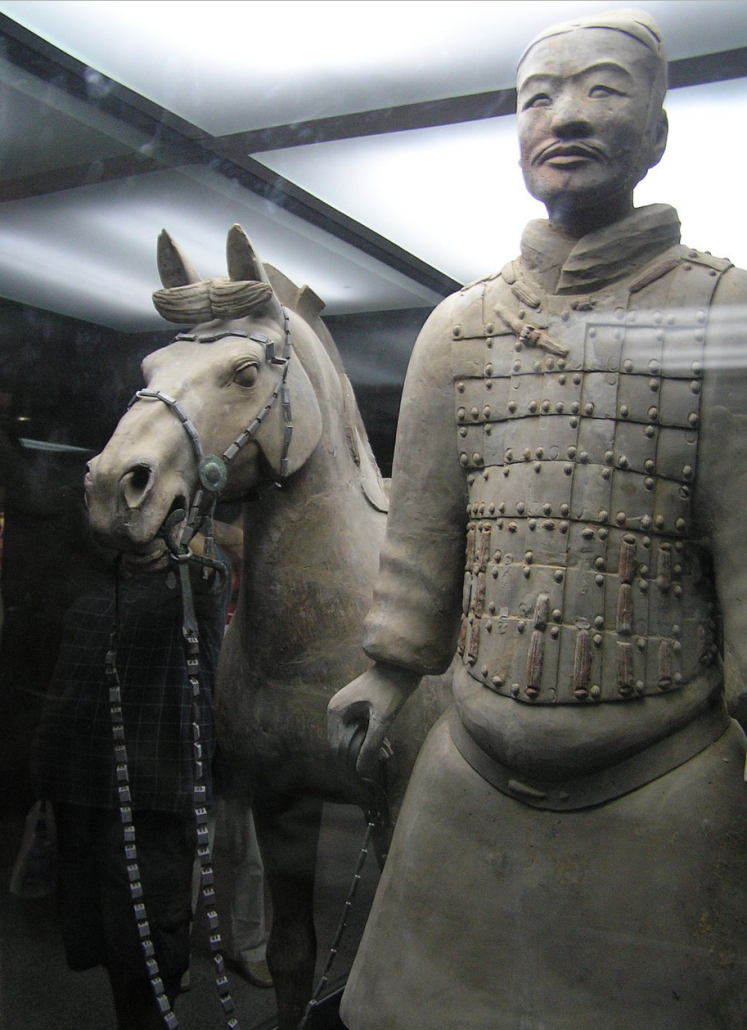 Terracotta soldier with horse