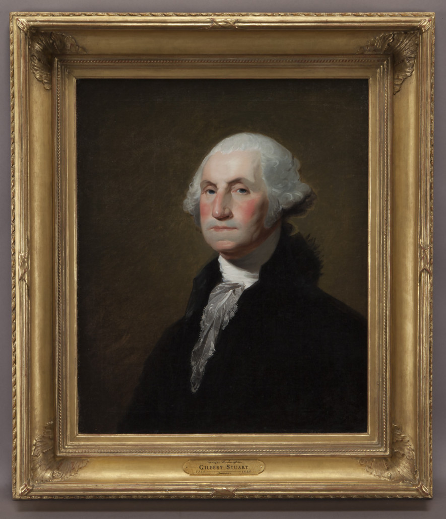 Gilbert Stuart's 'Portrait of George Washington' was the top lot of the Sam Wyly Collection. The oil on canvas painting sold for $1,025,000. Dallas Auction Gallery.