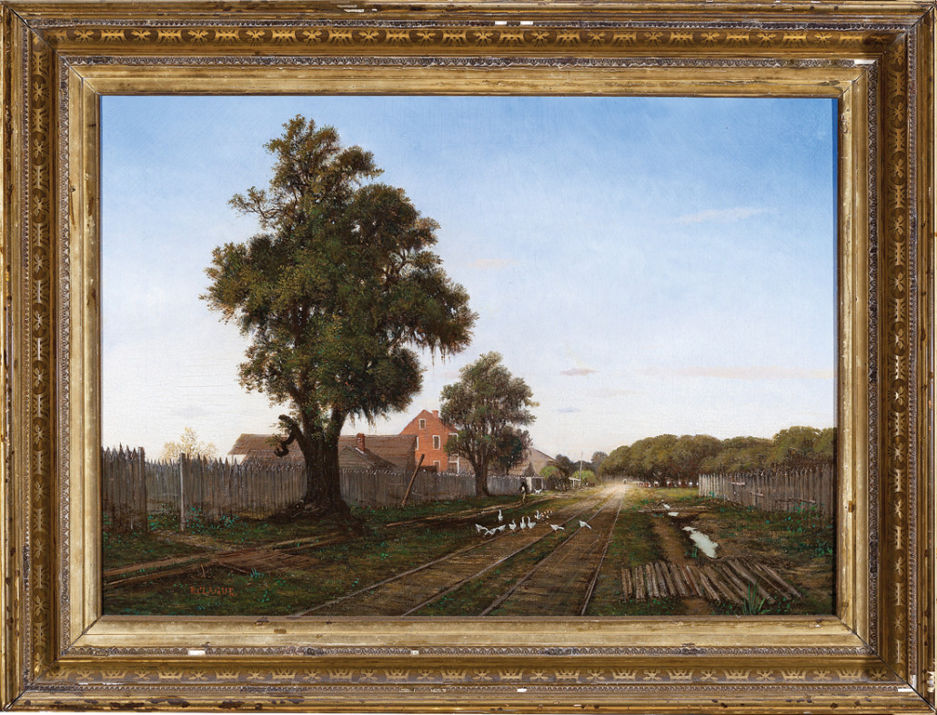 Richard Clague, 'Streetcar Tracks,' in New Orleans. Price realized: $177,625. Neal Auction Co. image