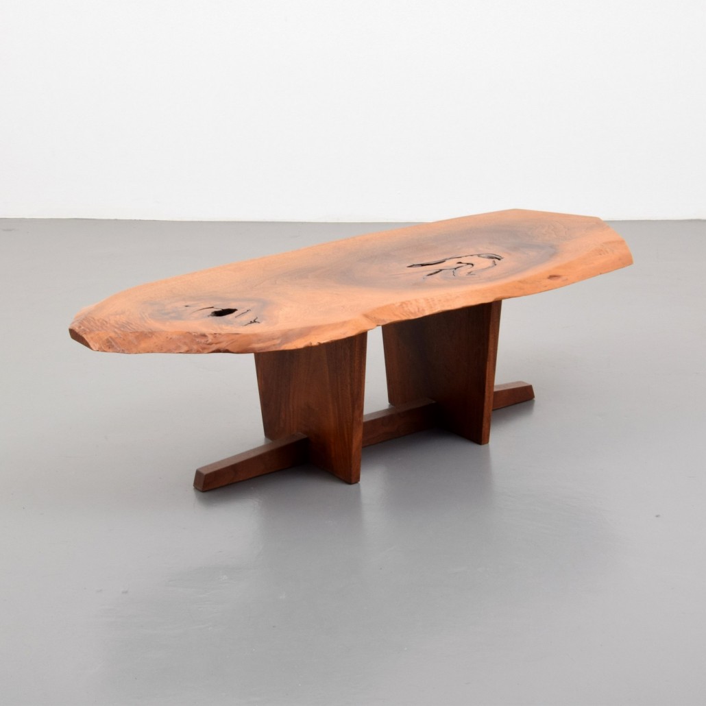 George Nakashima Minguren I coffee table with extensive documentation and 1973 receipt from the artist, $16,250