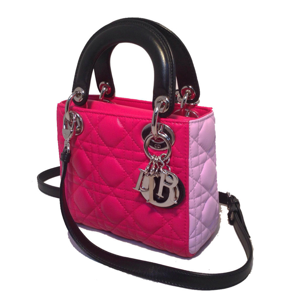 Rare Christian Dior tricolor leather ‘Lady Di’ handbag