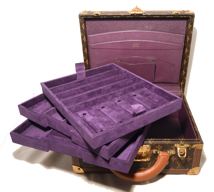 Louis Vuitton jewelry case with three trays.