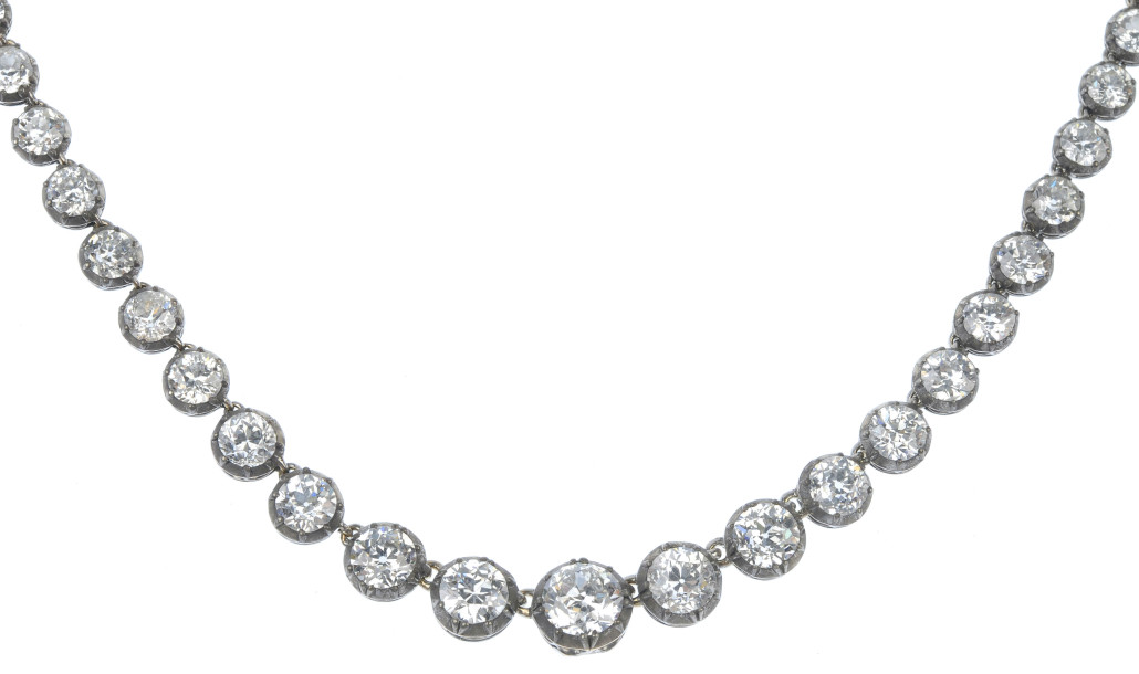 Lot 53 - Rivière style diamond necklace, (est. £8,000 - £12,000). Fellows image