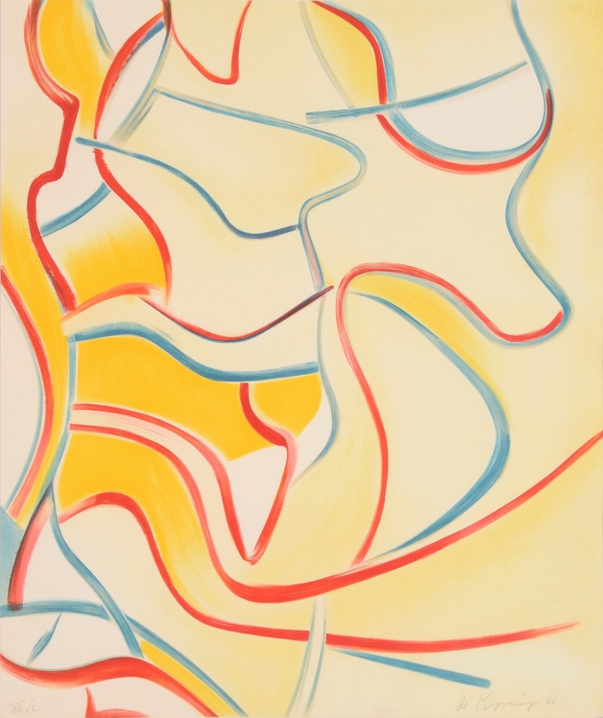 Willem de Kooning lithograph titled ‘Quatre Lithographies: One Print,’ signed limited edition, 15/50, $13,750