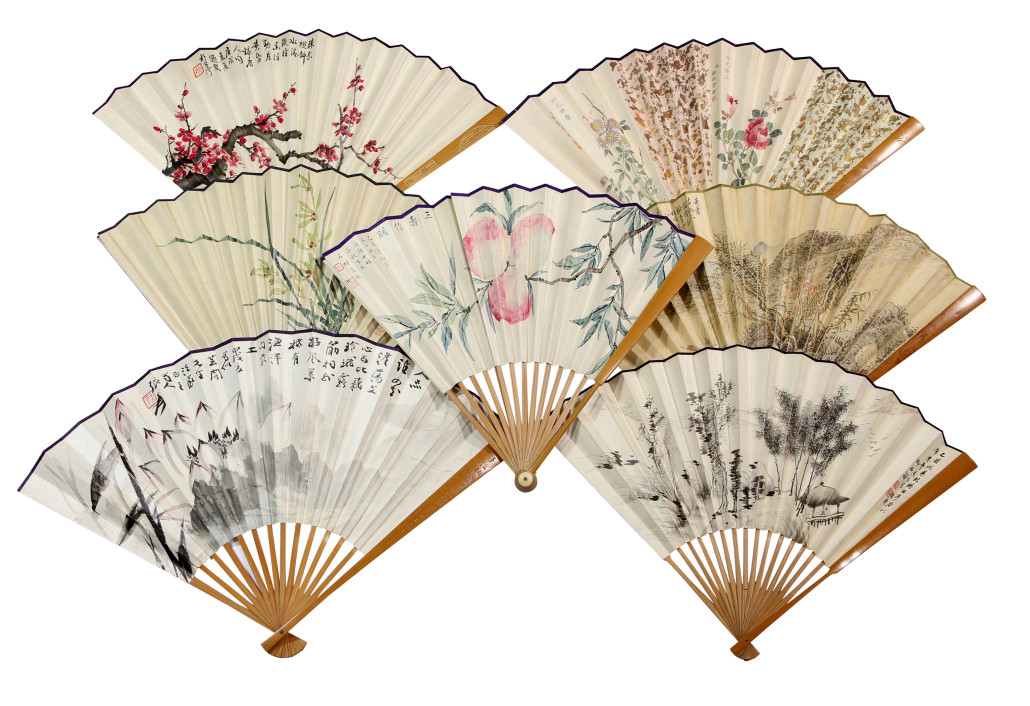 Bidding on this lot of seven Chinese painted opened at $750 but bidders vied strongly driving the final price to $23,800. Clars Auction Gallery image