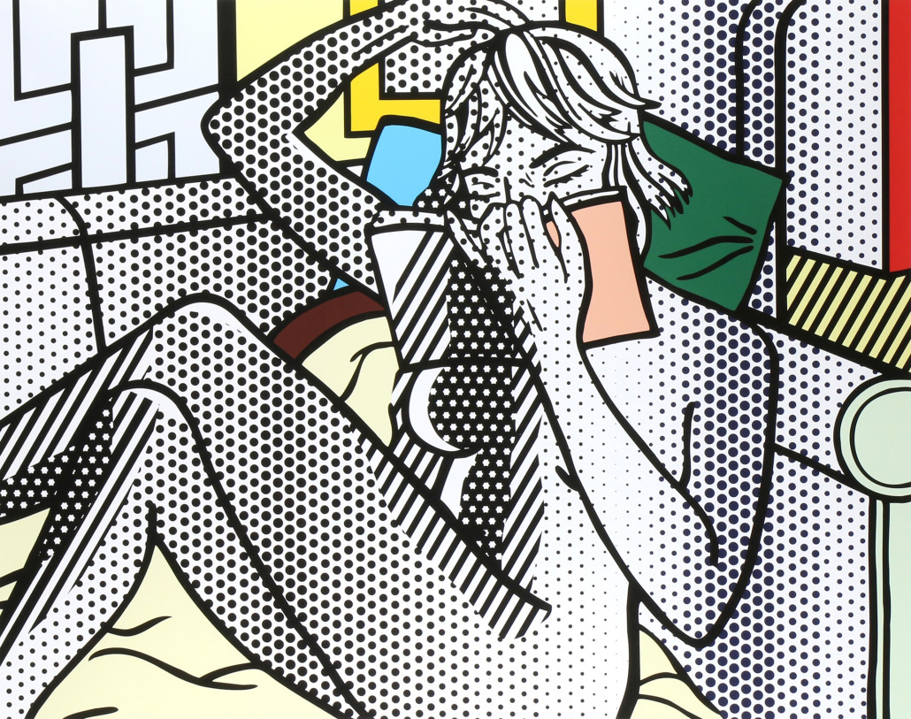 This print by Roy Lichtenstein titled ‘Nude Reading’ will be offered for $80,000 to $120,000. Clars Auction Gallery image