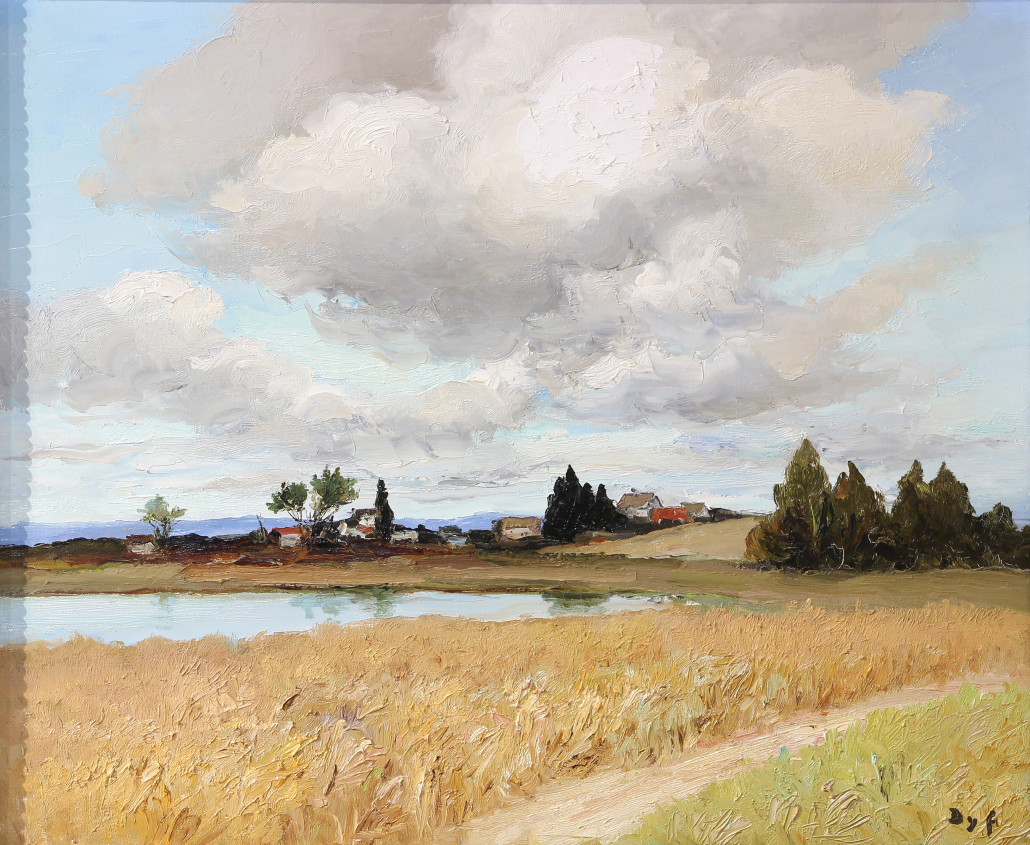 ‘Paysage de Bretagne avec une Mare’ by Marcel Dyf (French, 1899-1985) achieved well over estimate selling for $14,280. Clars Auction Gallery image