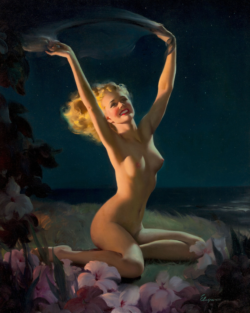 Gil Elvgren (American, 1914-1980), ‘Gay Nymph,’ 1947. Price realized: $286,800 in 2011. Heritage Auctions image