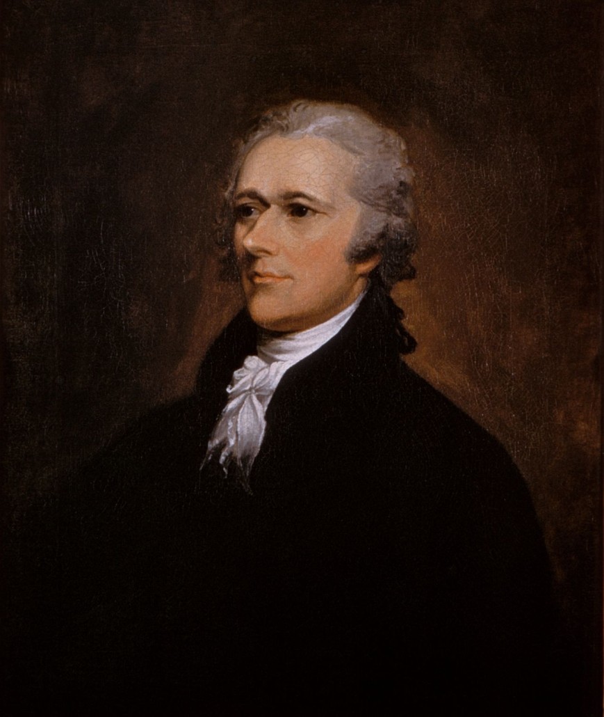 Portrait of Alexander Hamilton painted by John Trumbull (1756-1843) in 1806. Property of Washington University Law School
