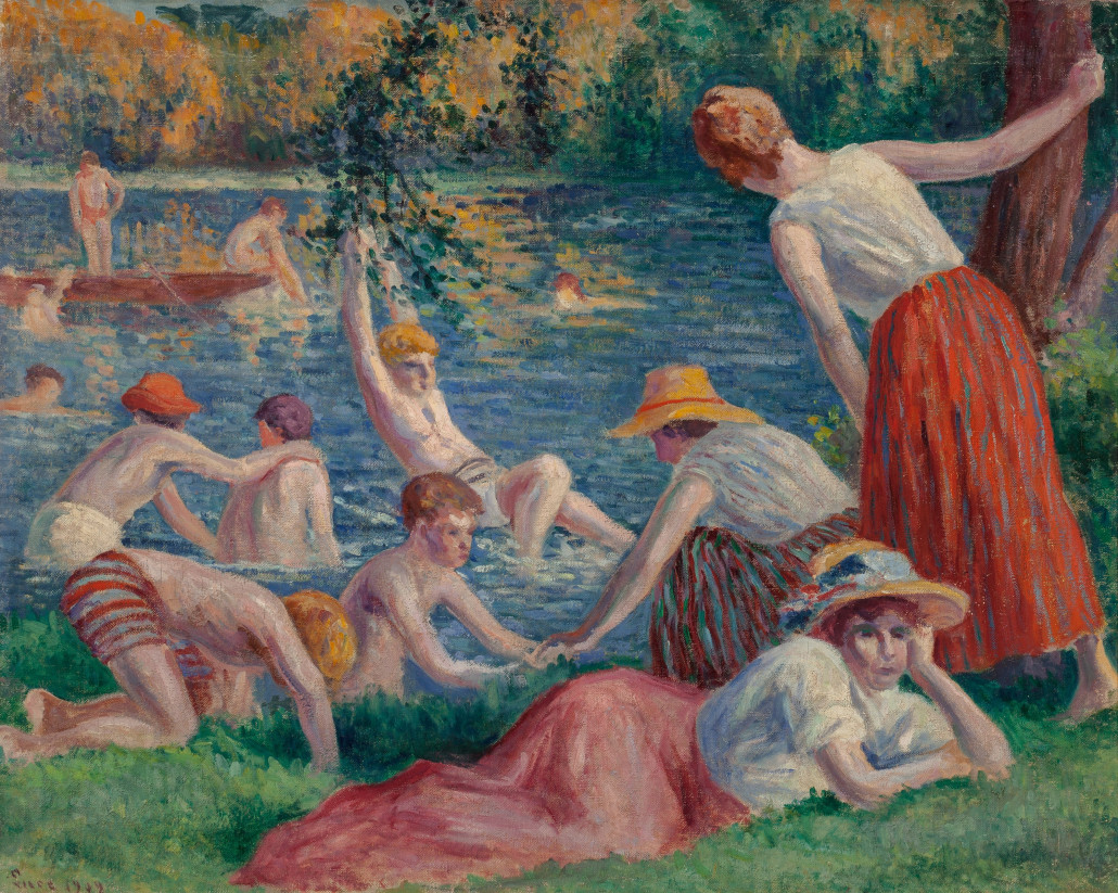 Maximilien Luce (French, 1858-1941), ‘Baignade dans la Cure,’ 1909, oil on canvas Estimate: $50,000-$70,000. Heritage Auctions image