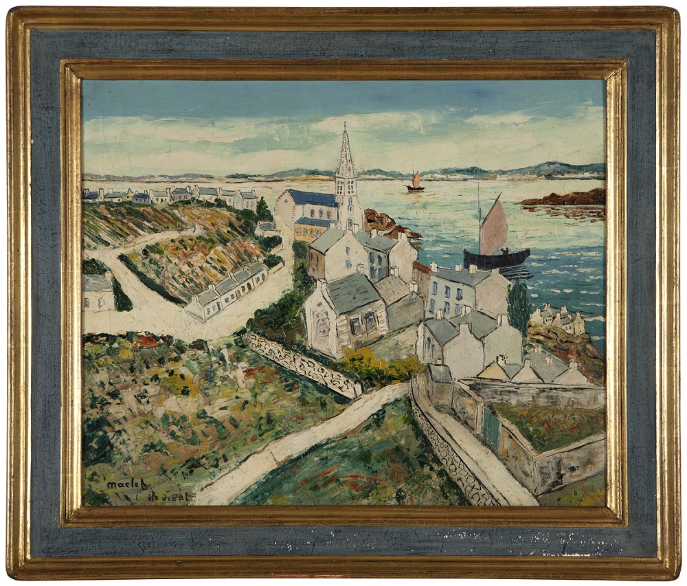 Elisee Maclet’s (1881-1962, French) townscape is listed at Moran’s sale with a conservative $1,000-$1,500 estimate. John Moran Auctioneers image
