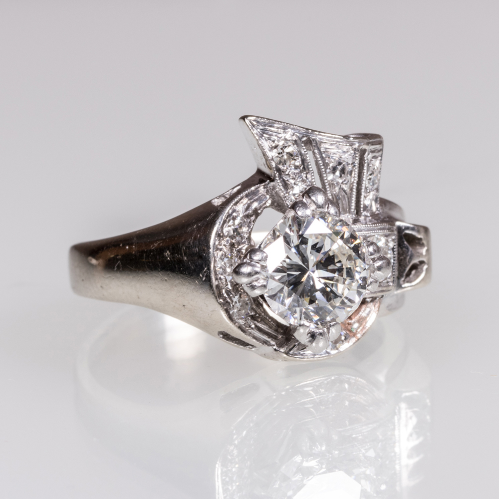 Lot 296 – a platinum and 14K white gold diamond ring. Gray’s Auctioneers image