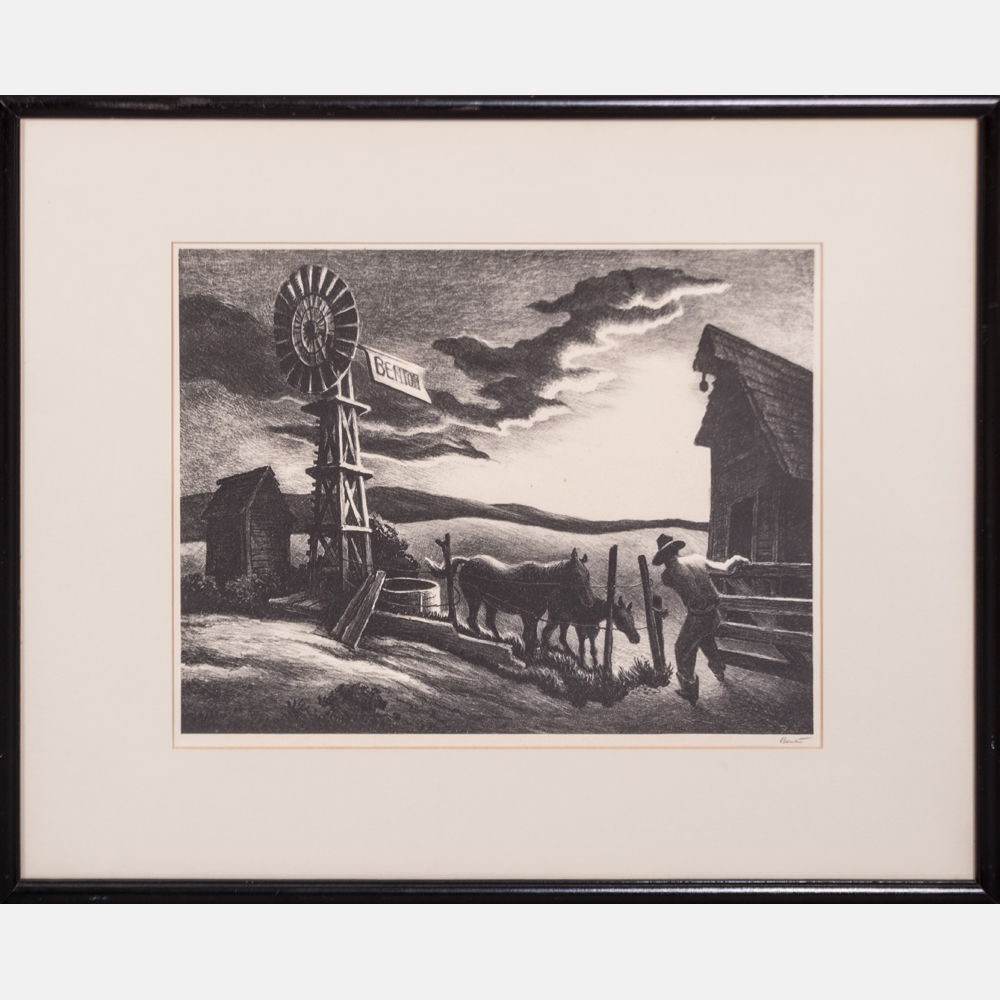 Lot 100 – Thomas Hart Benton (1889-1975), ‘Arkansas Evening.’ Grays’ Auctioneers image