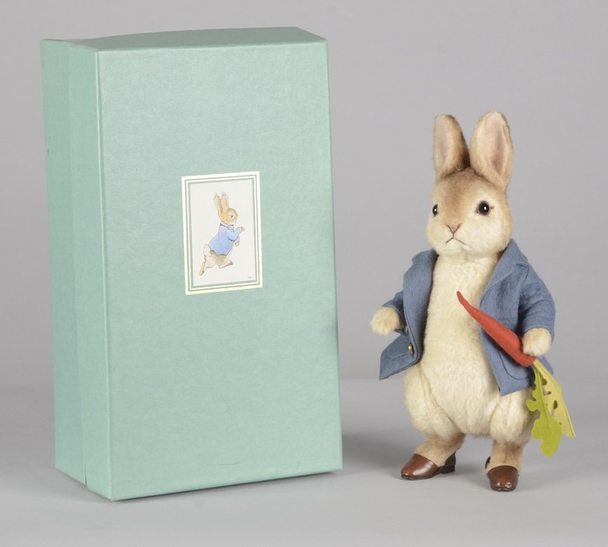Peter Rabbit doll by R. John Wright. Image courtesy of LiveAuctioneers.com archive and Morphy Auctions
