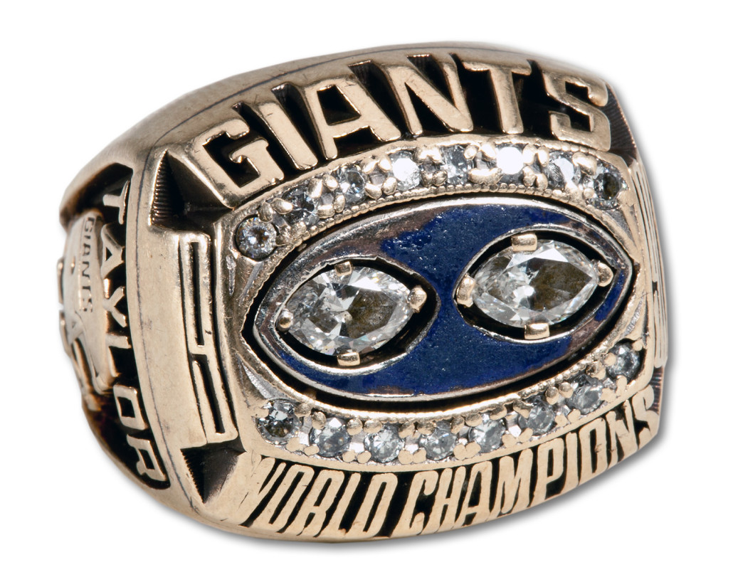 Lawrence Taylor Super bowl ring that was sold by SCP Auctions in 2015 for a record-setting $230,401. Image courtesy of SCP Auctions