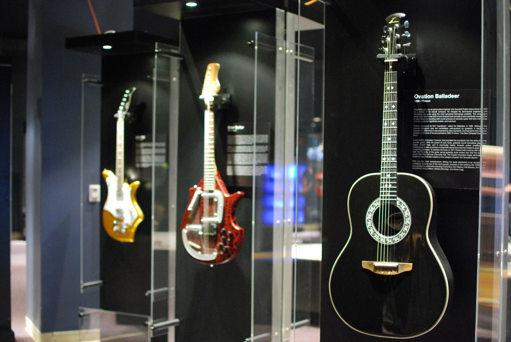 Visitors can examine more than 100 historical artifacts, including nearly 60 guitars, with ‘Guitar: The Instrument That Rocked the World,’ a new national traveling exhibit at Exploration Place, Jan. 30 - May 8. Image courtesy Exploration Place.