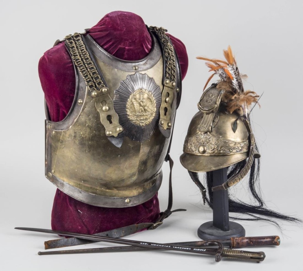 Napoleonic French artillery officer's cuirass sold for $2,160. Capo Auction image