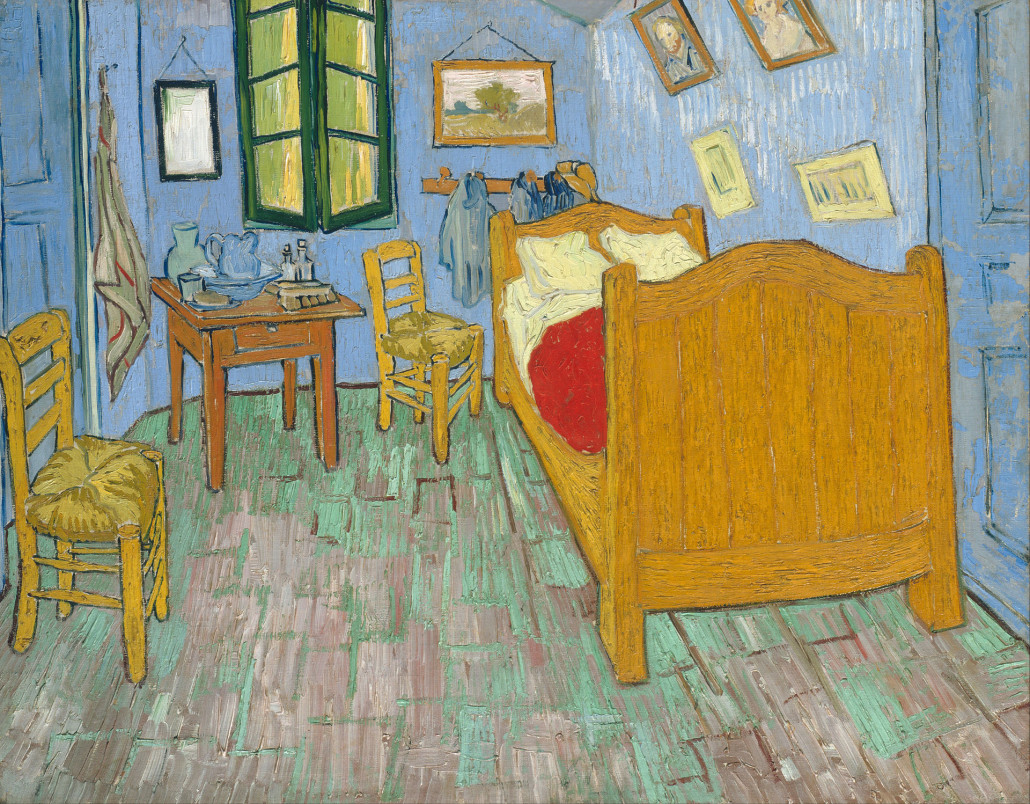 Vincent Van Gogh, 'Bedroom in Arles,' second version, September 1889. Oil on canvas, 72 x 90 cm, Art Institute of Chicago