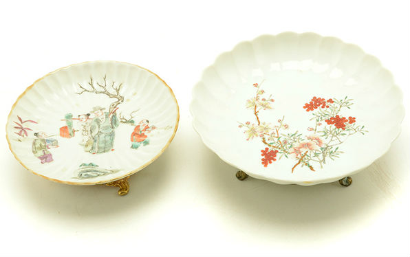 Two famille rose dishes